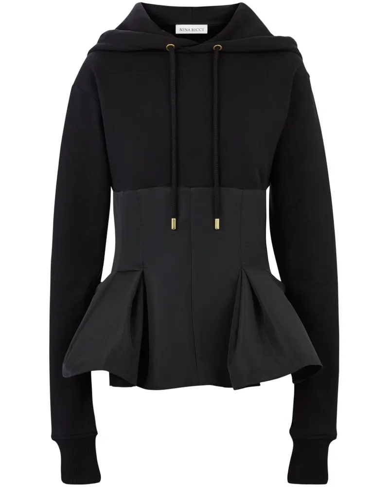 Nina Ricci Hoodie mit Schößchen - Schwarz Schwarz