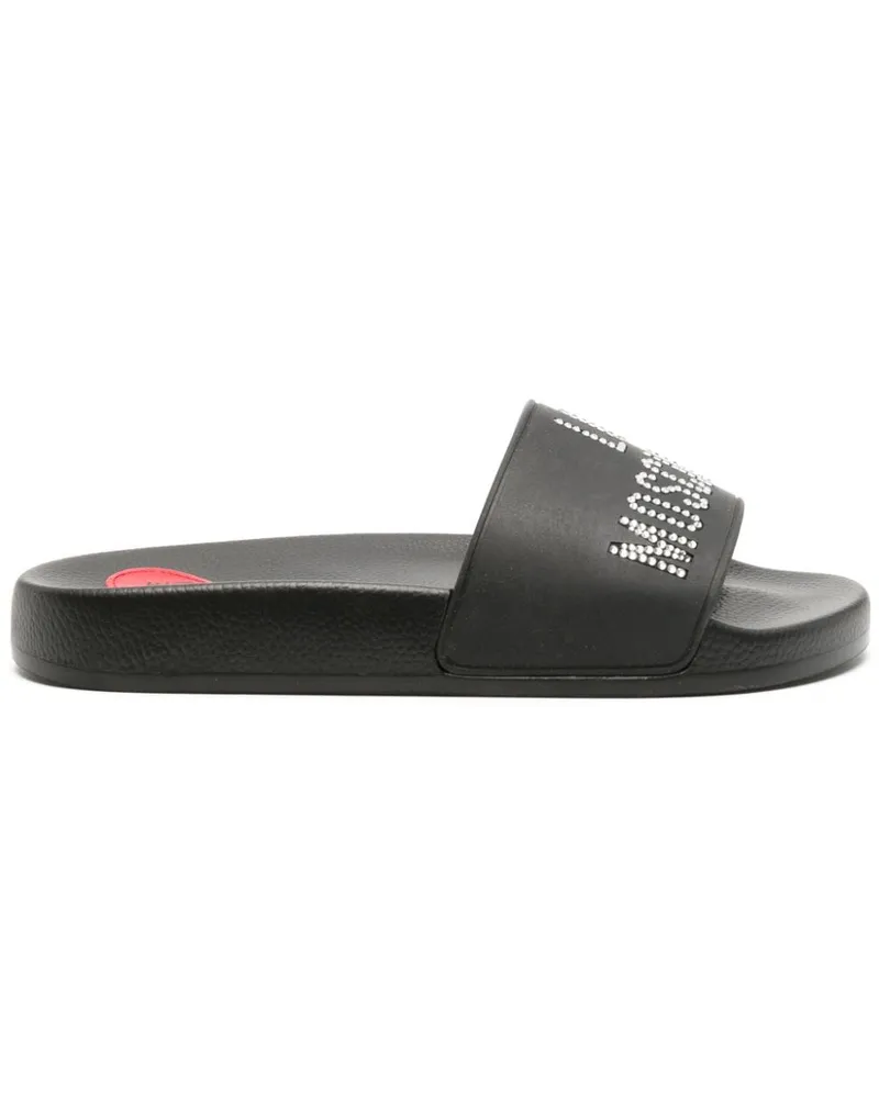Moschino Pantoletten mit Logo-Verzierung - Schwarz Schwarz