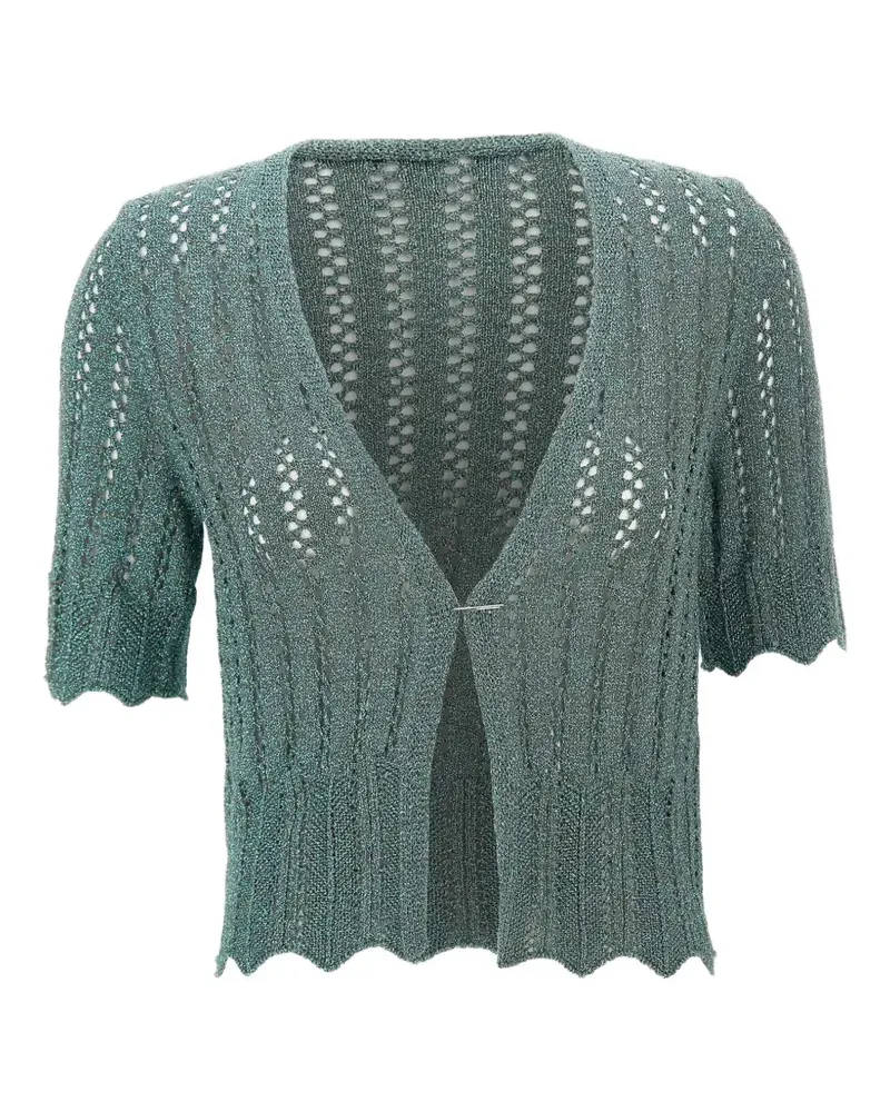 Kaos openwork-knit scalloped-edge sweater - Grün Grün