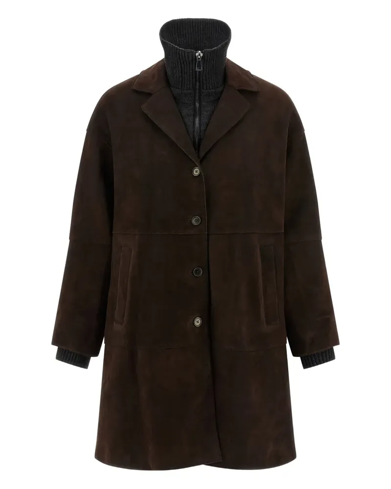 P.A.R.O.S.H. Monet suede coat - Braun Braun