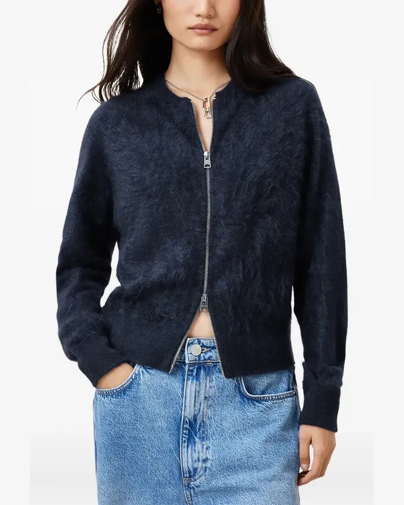 AllSaints Flauschiger Cardigan mit Reißverschluss - Blau Blau