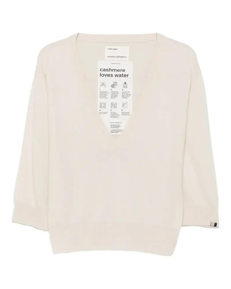 extreme cashmere Pearl Pullover mit V-Ausschnitt - Nude Nude