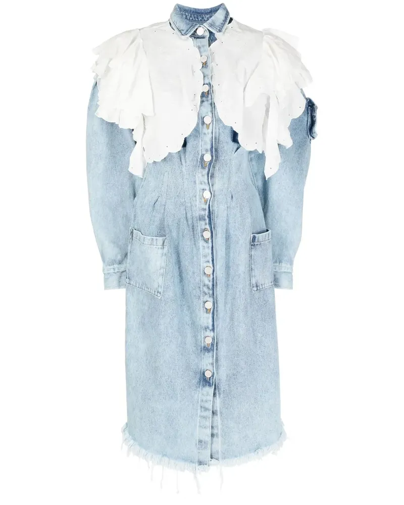 Natasha Zinko Hemdkleid mit Rüschen - Blau Blau