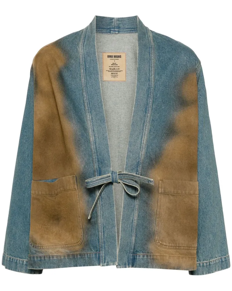 Uma Wang Jeansjacke mit Schnürung Blau