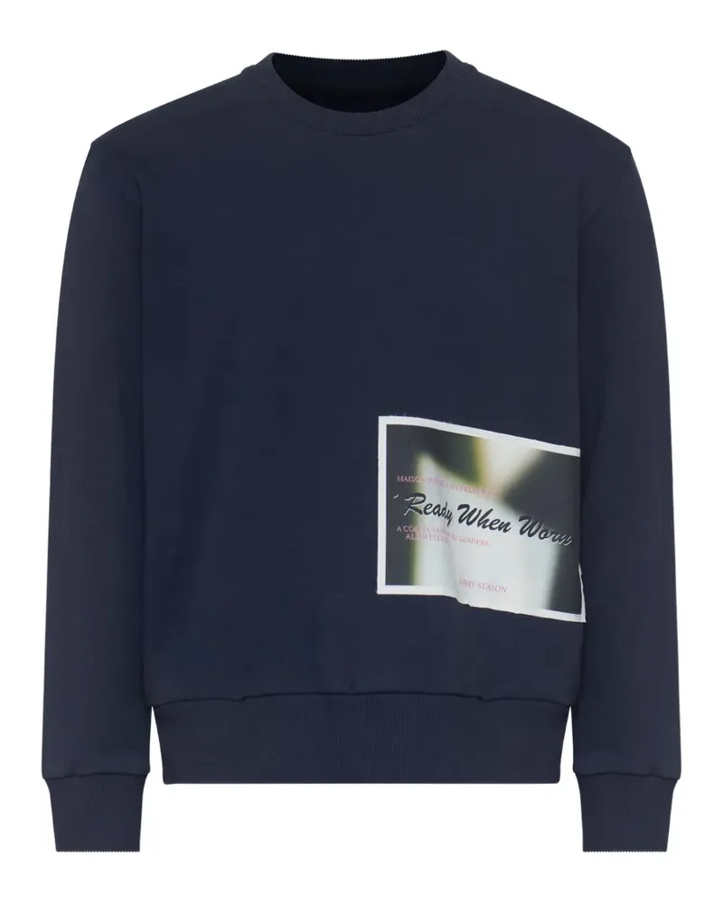 Maison Margiela patch cotton sweatshirt - Blau Blau