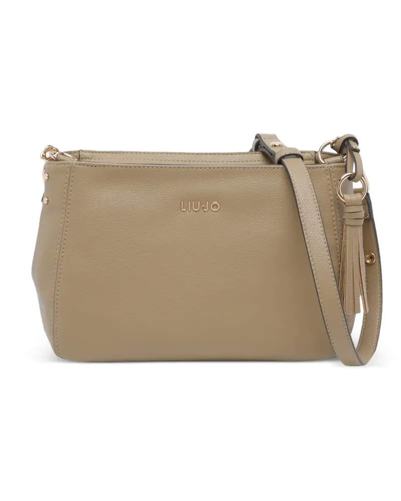 Liu Jo Schultertasche mit Logo-Schild - Nude Nude