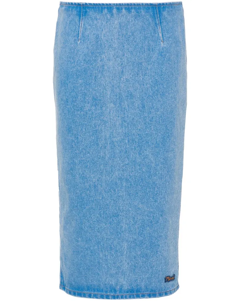 Marni Jeans-Bleistiftrock mit Logo-Patch - Blau Blau
