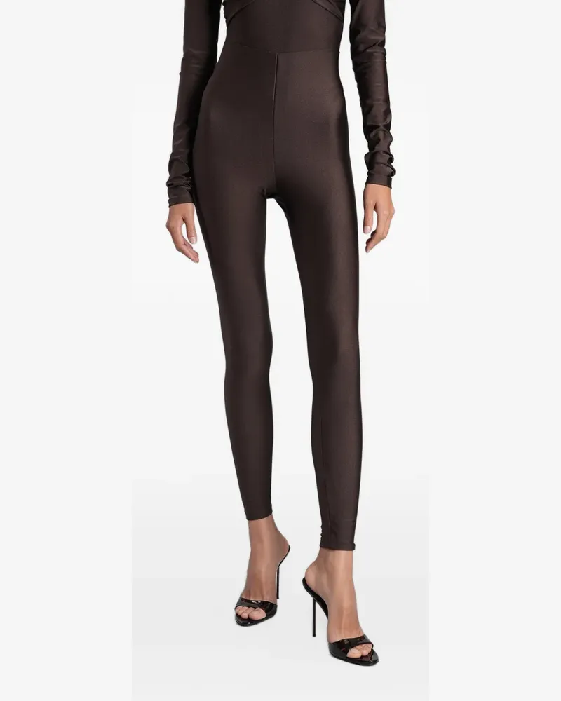 ANDAMANE Holly 80's high-waisted shiny leggins - Braun Braun