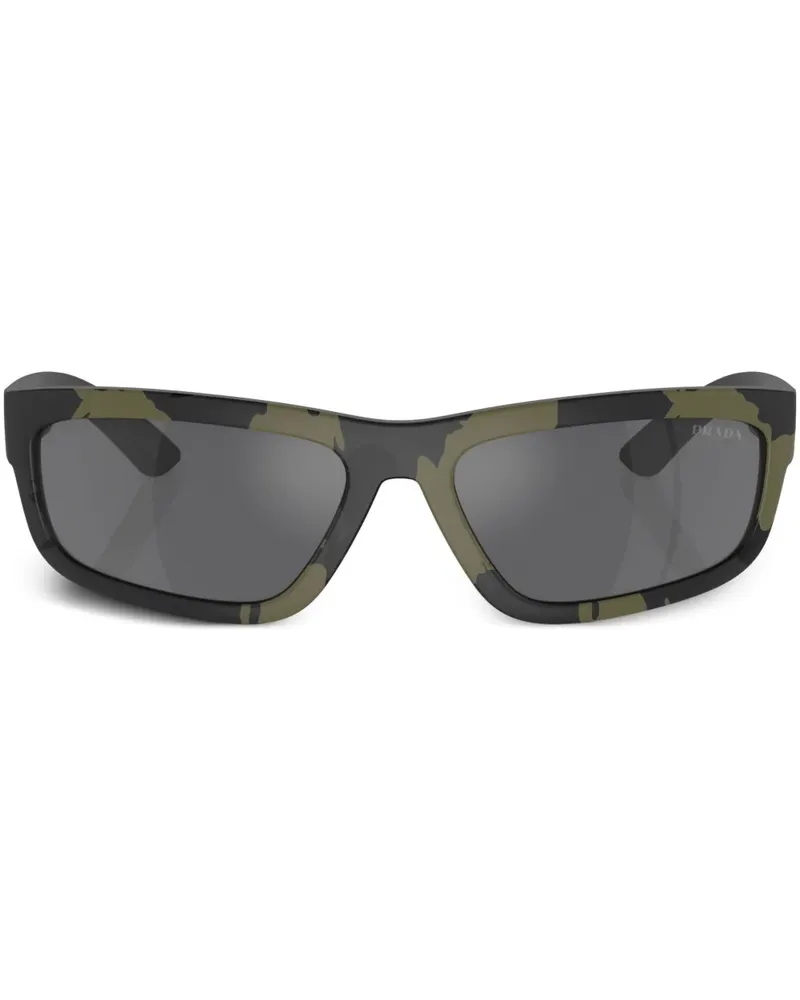 Prada Eckige Camouflage-Sonnenbrille - Grün Grün
