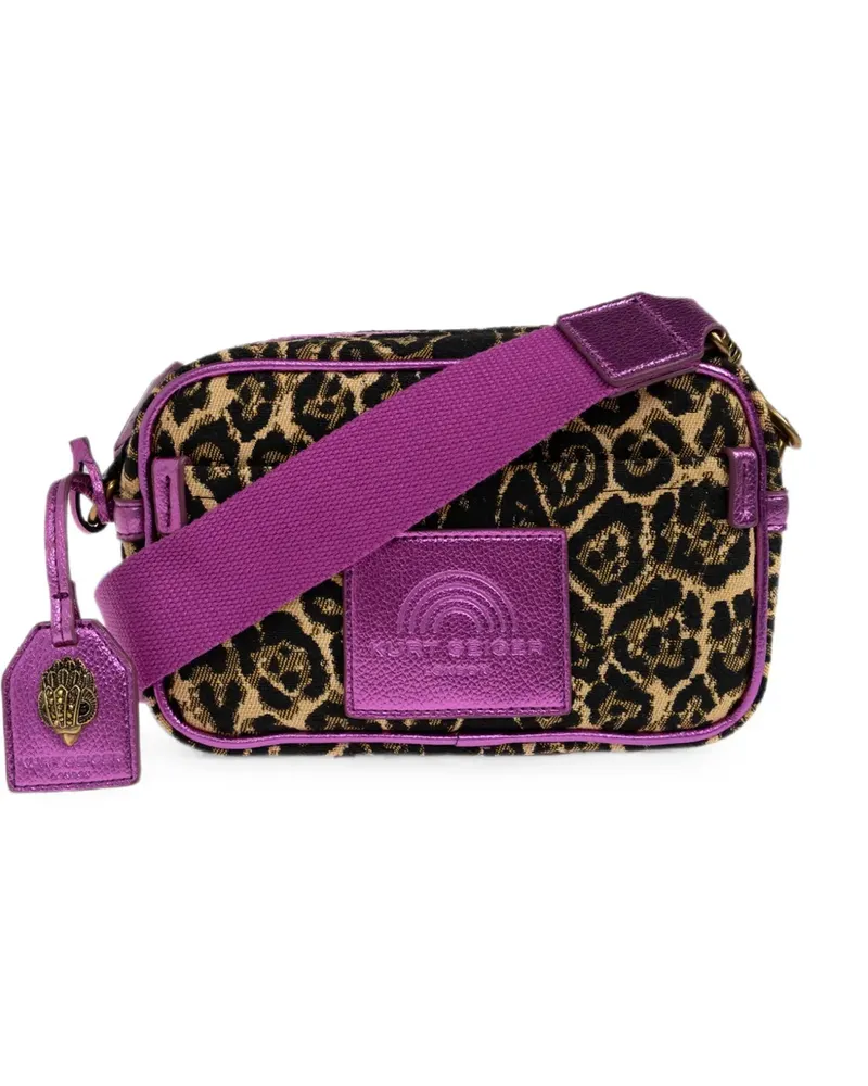 Kurt Geiger Southbank Umhängetasche mit Leopardenmuster - Schwarz Schwarz