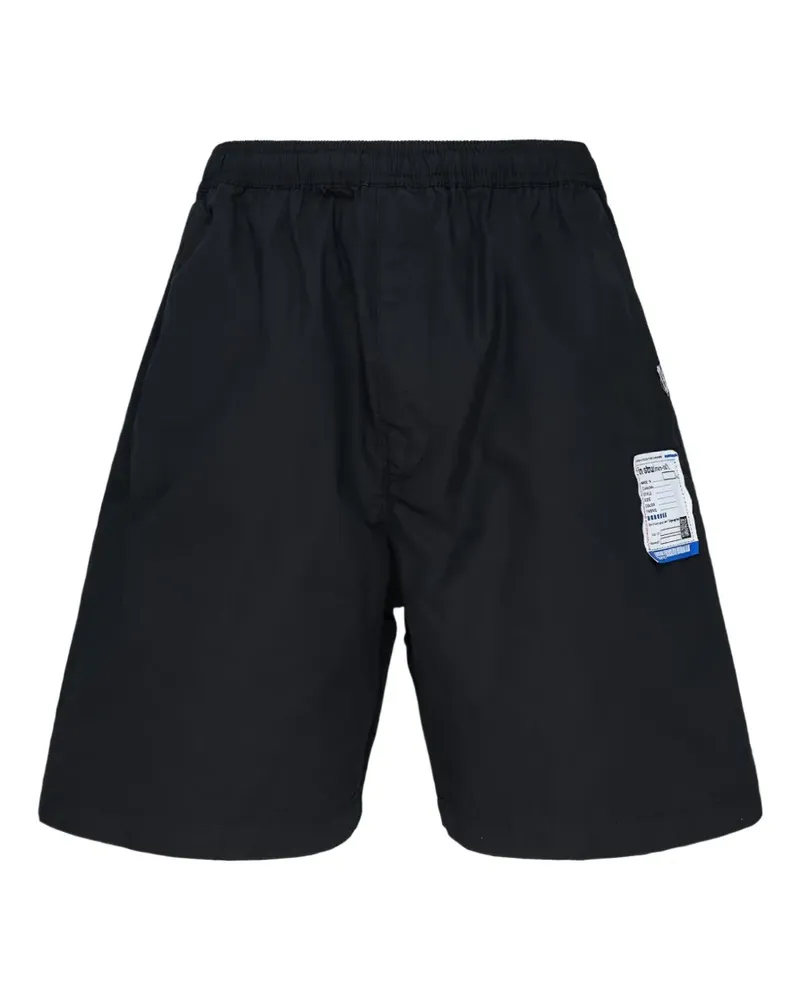 MIHARAYASUHIRO logo-patch cotton shorts - Schwarz Schwarz
