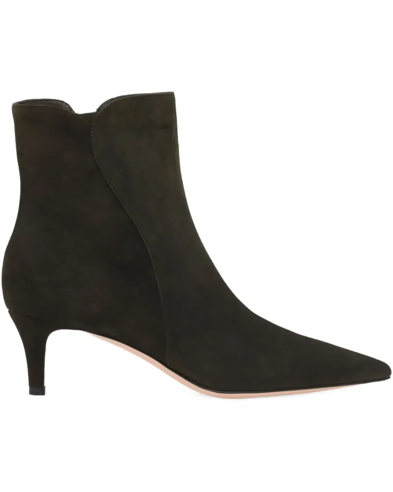 Gianvito Rossi Wildlederstiefel mit spitzer Kappe - Grün Grün