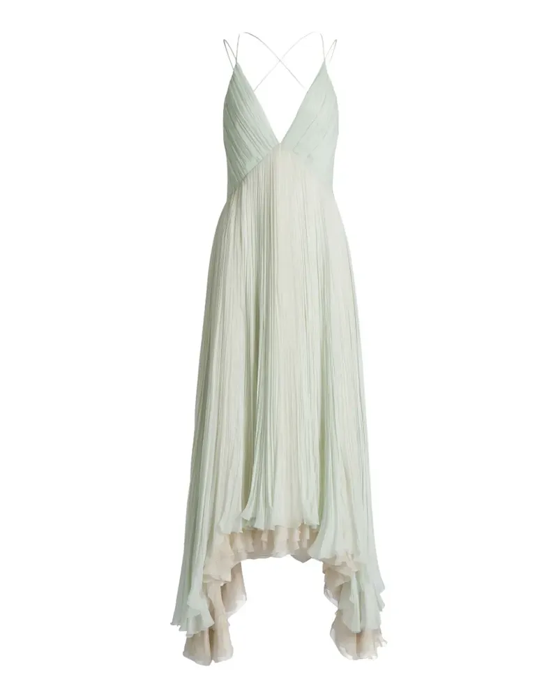Alberta Ferretti Gerüschtes Kleid mit Falten - Grün Grün