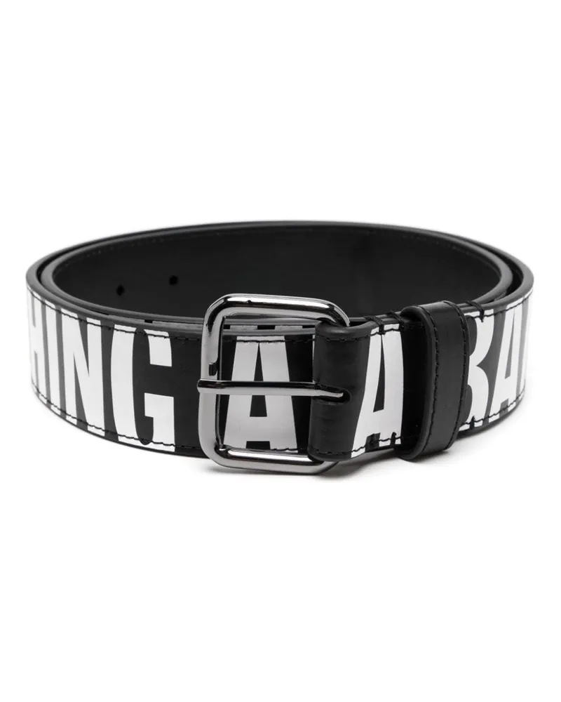 BAPE Ledergürtel mit Logo-Print - Schwarz Schwarz