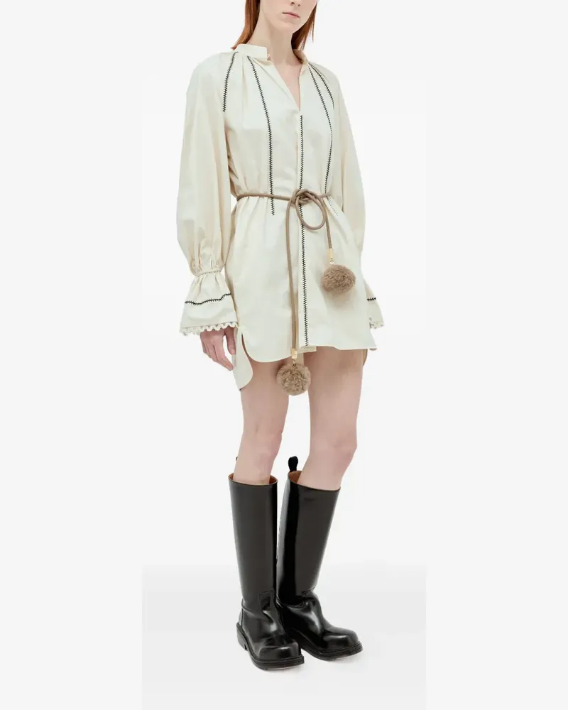 Max Mara Pompon-Gürtel aus Leder - Braun Braun