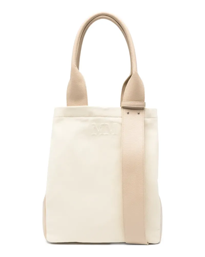Max Mara logo-embossed tote bag - Nude Nude