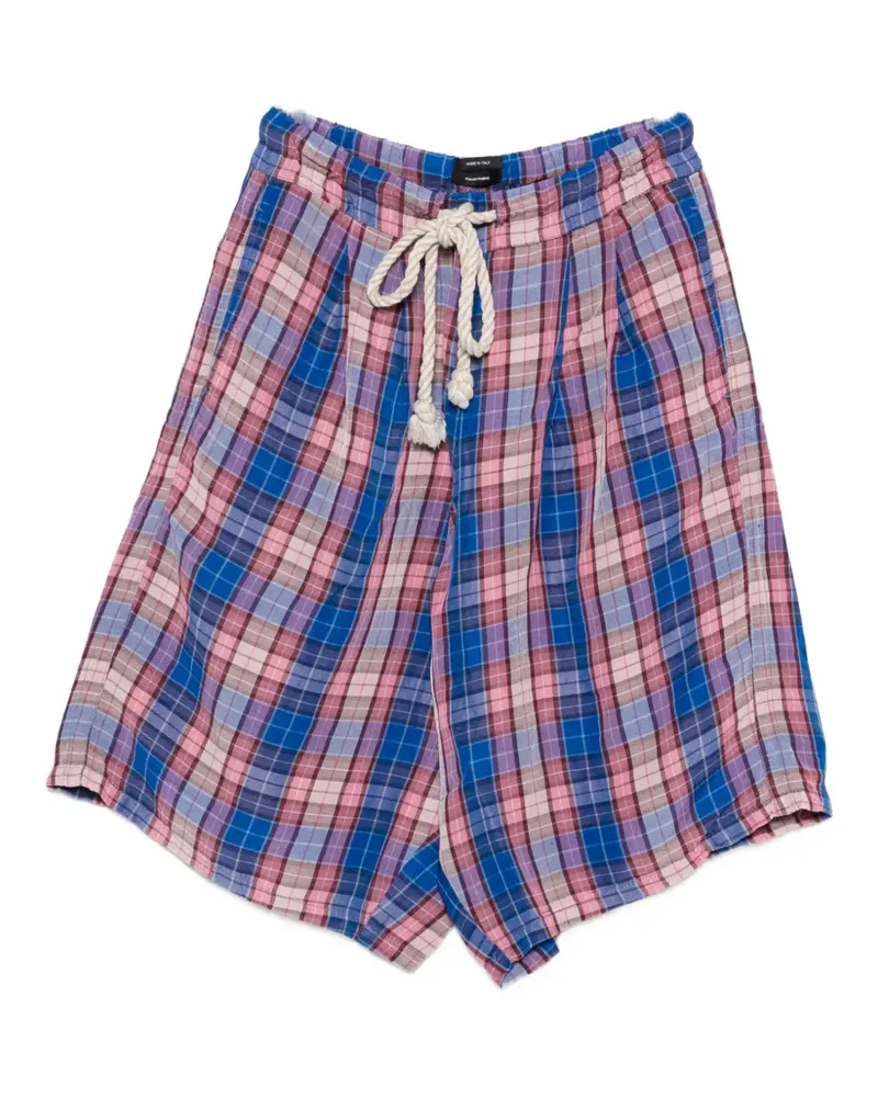 R13 plaid drawstring shorts - Blau Blau