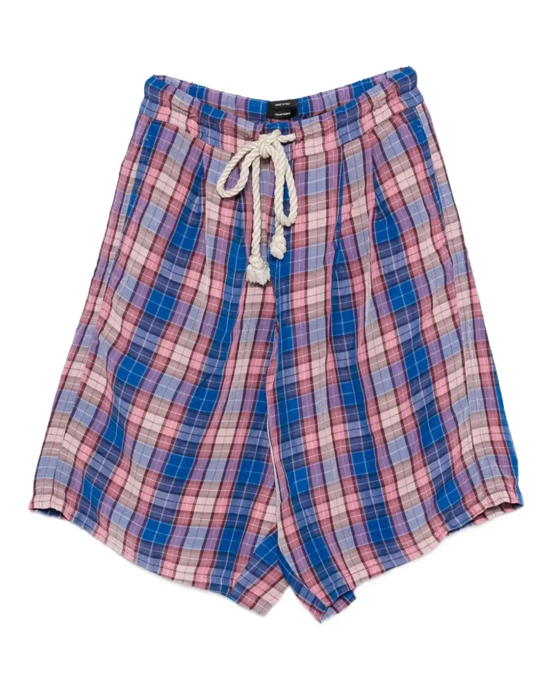 R13 plaid drawstring shorts - Blau Blau