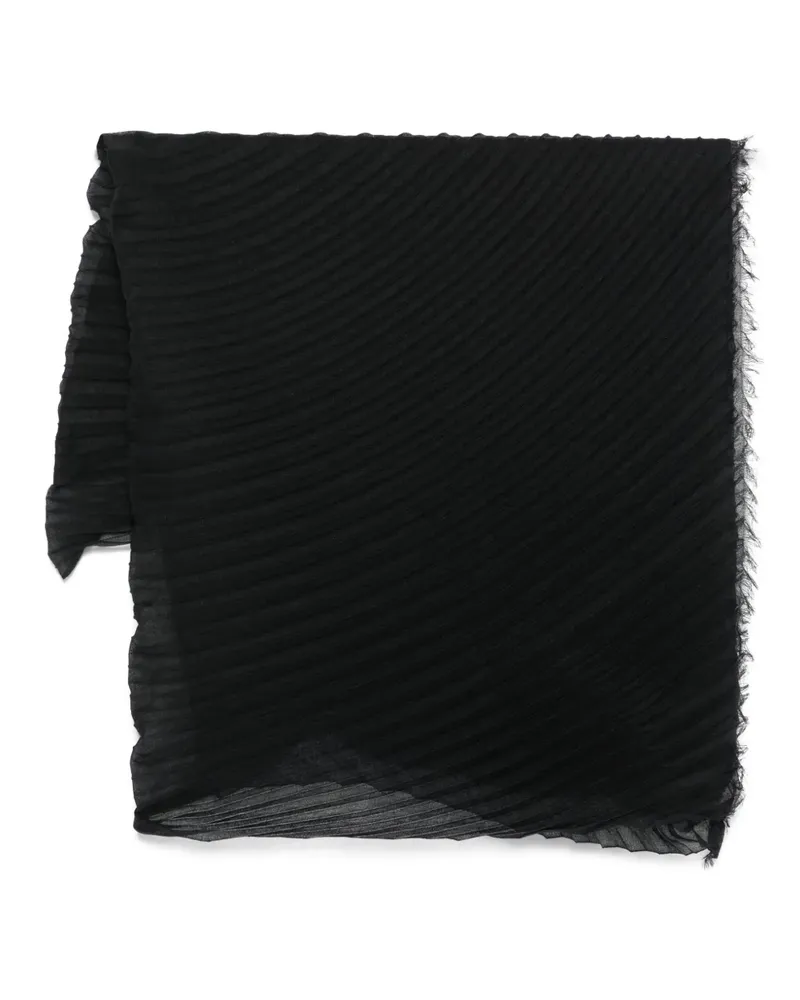 Issey Miyake Plissierter Schal - Schwarz Schwarz