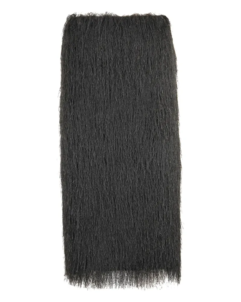SOLOTRE fringed skirt - Schwarz Schwarz