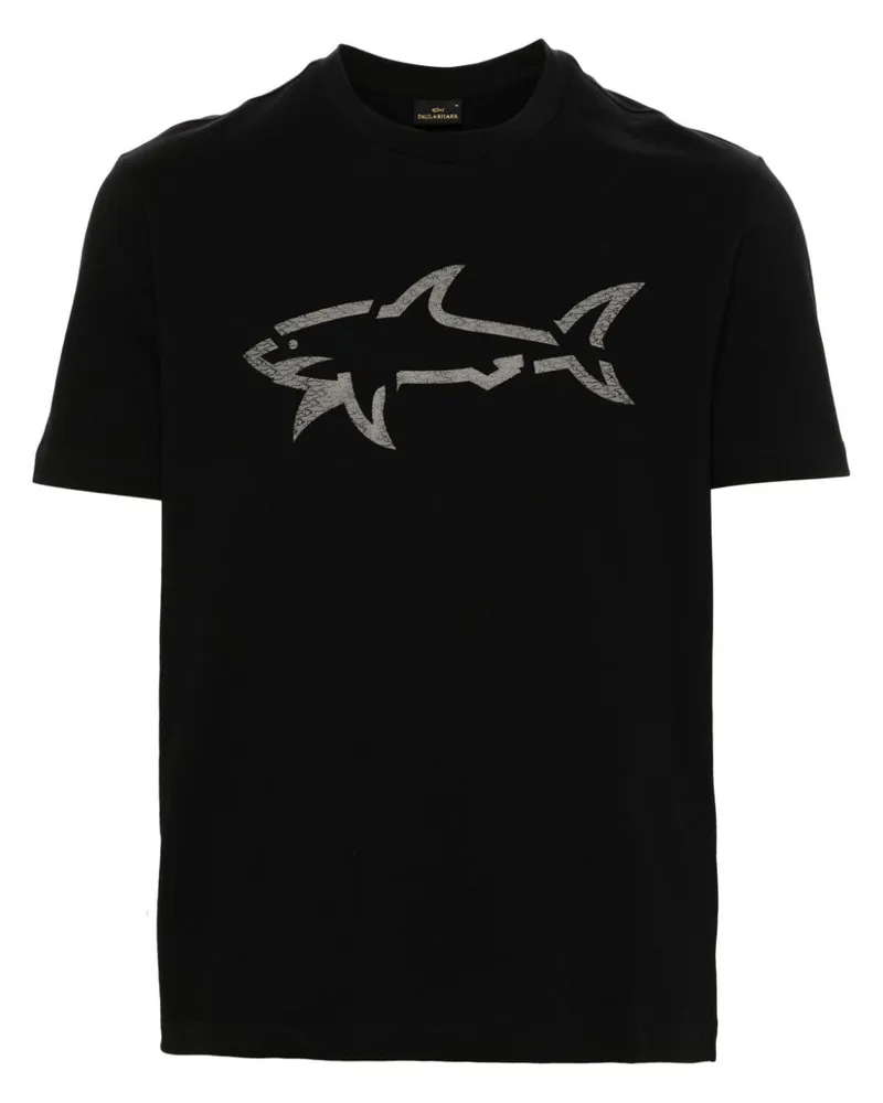 Paul & Shark T-Shirt mit Hai-Print Schwarz