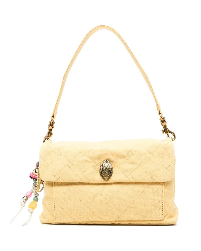 Kurt Geiger Gesteppte Celia Canvas-Schultertasche - Gelb Gelb