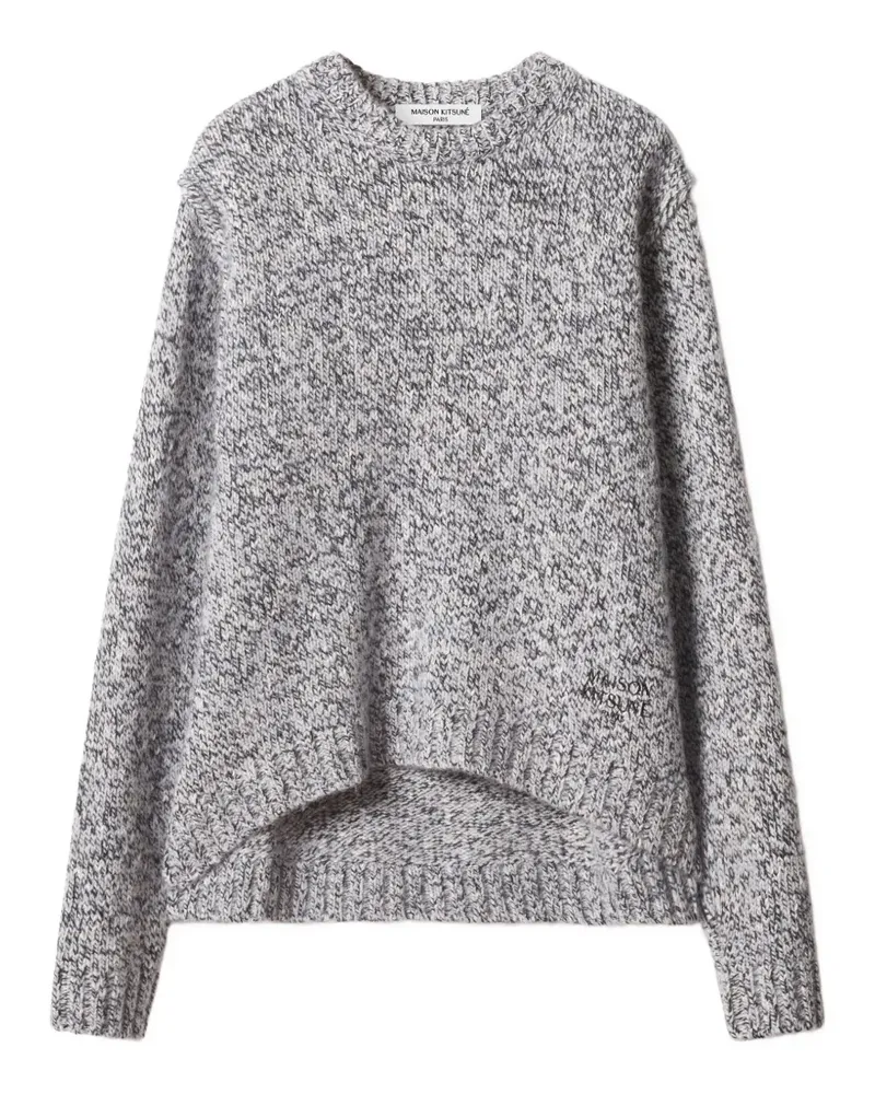 Kitsuné Melierter Pullover mit Logo-Stickerei - Grau Grau