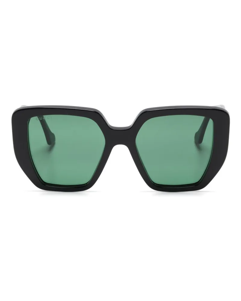 Gucci Sonnenbrille mit Oversized-Gestell - Schwarz Schwarz