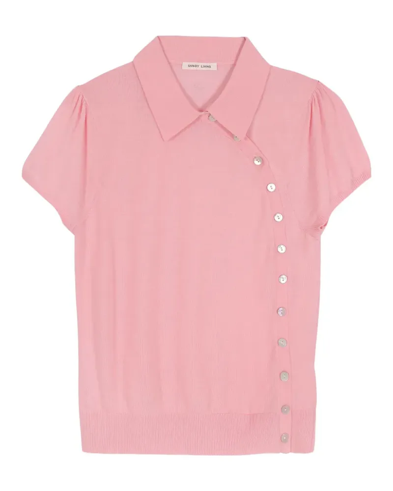 Sandy Liang Birdie asymmetric-fastening top - Rosa Rosa