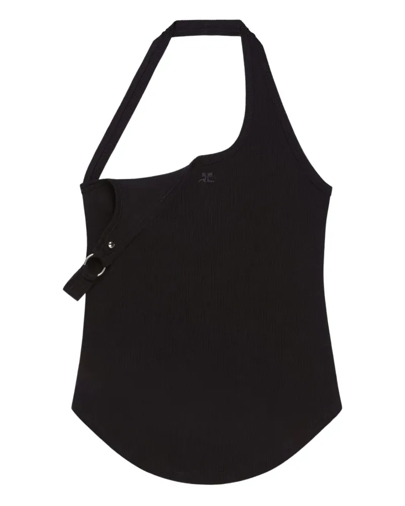 Courrèges Asymmetrisches Tanktop - Schwarz Schwarz