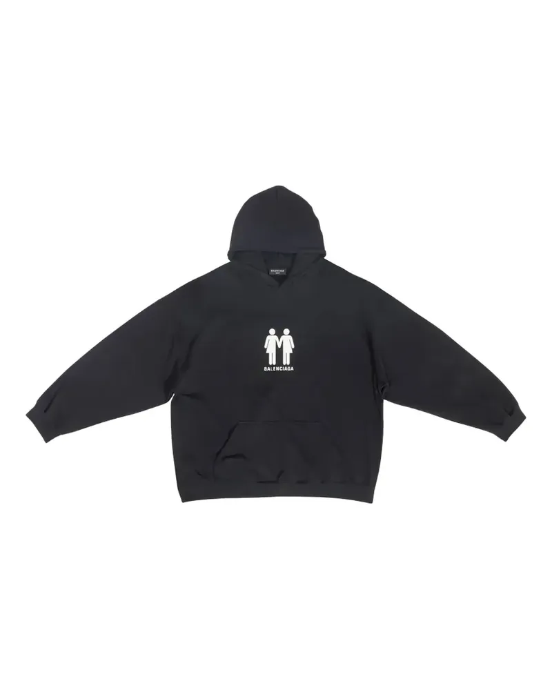 Balenciaga Hoodie mit Logo-Print - Schwarz Schwarz