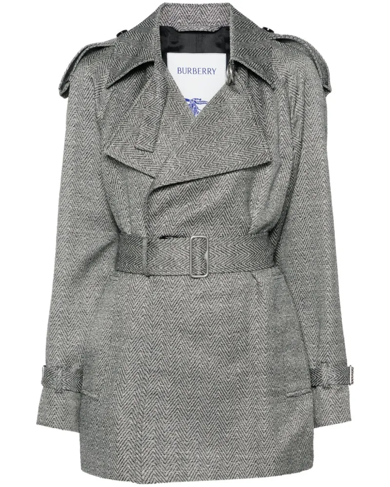 Burberry Mantel mit Chevron-Jacquard - Schwarz Schwarz