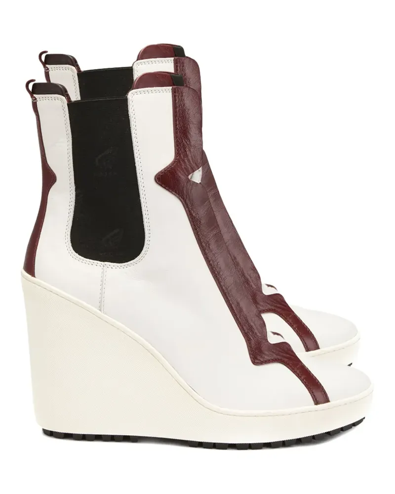 Hogan Wedge-Stiefel mit Schnürung - Weiß Weiß