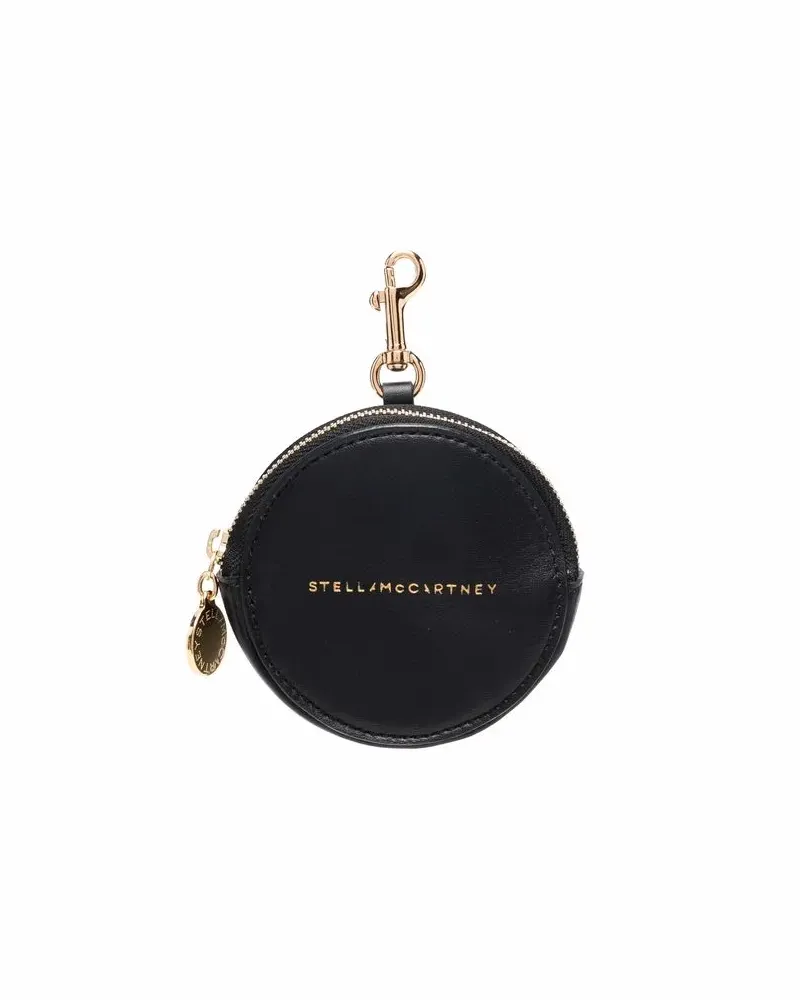 Stella McCartney Rundes Portemonnaie mit Logo-Print - Schwarz Schwarz