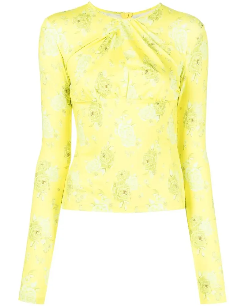 Rokh Top mit Rosen-Print - Gelb Gelb