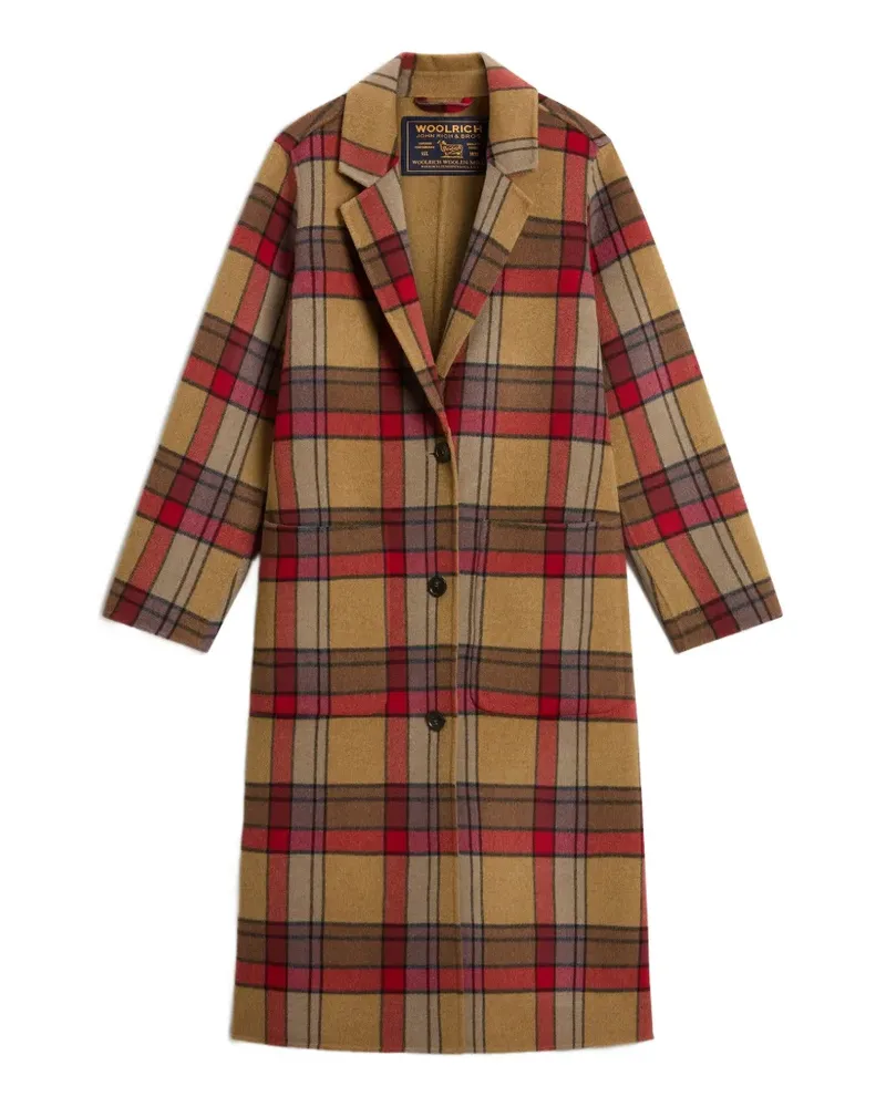 Woolrich check-pattern virgin wool coat - Nude Nude