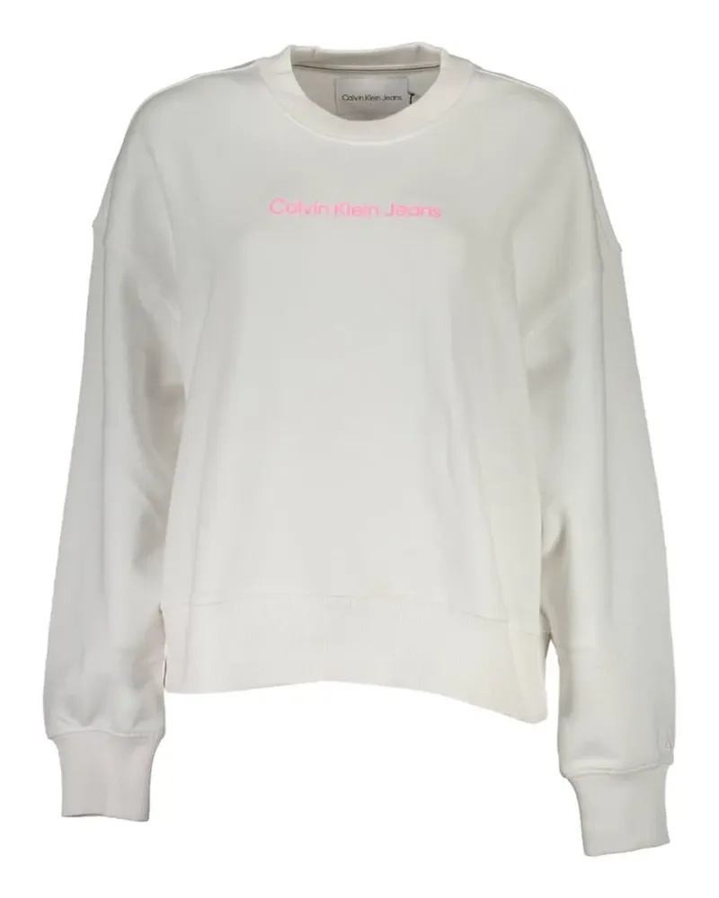 Calvin Klein logo-embroidered crew neck sweatshirt - Nude Nude