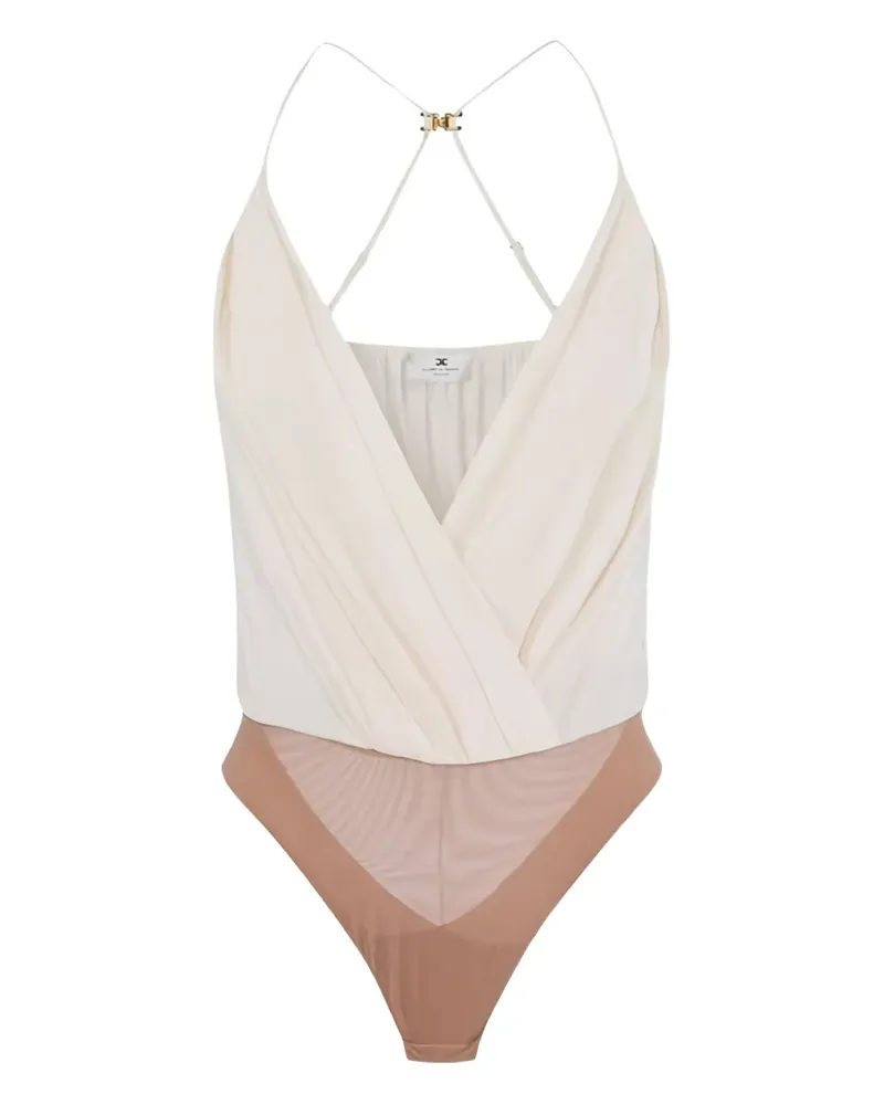 Elisabetta Franchi V-neck draped body - Nude Nude