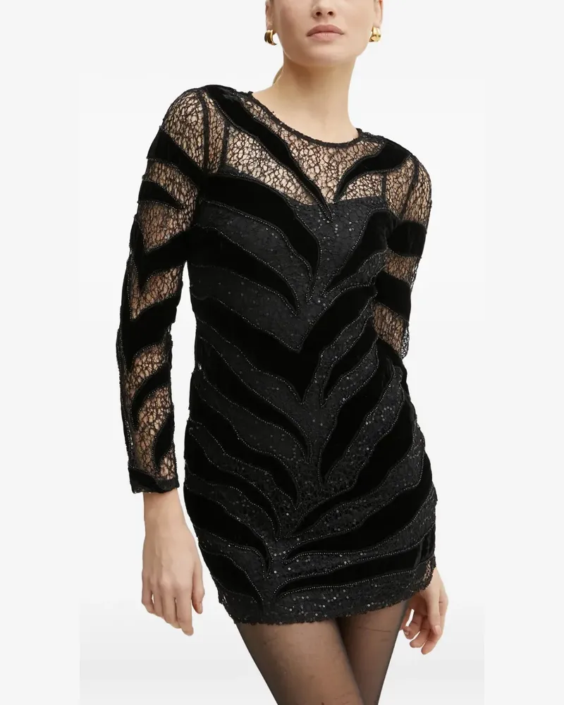 MARCIANO Los Angeles Minikleid mit Spitzendetail - Schwarz Schwarz