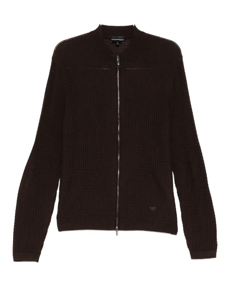 Emporio Armani waffle-knit cardigan - Braun Braun