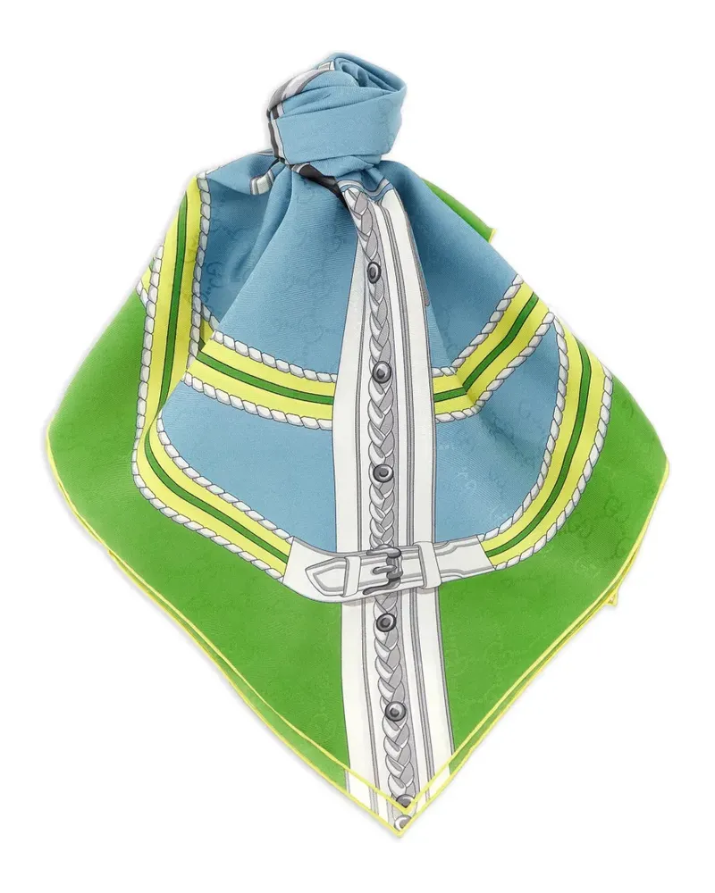 Gucci Seidenschal aus GG-Jacquard - Grün Grün