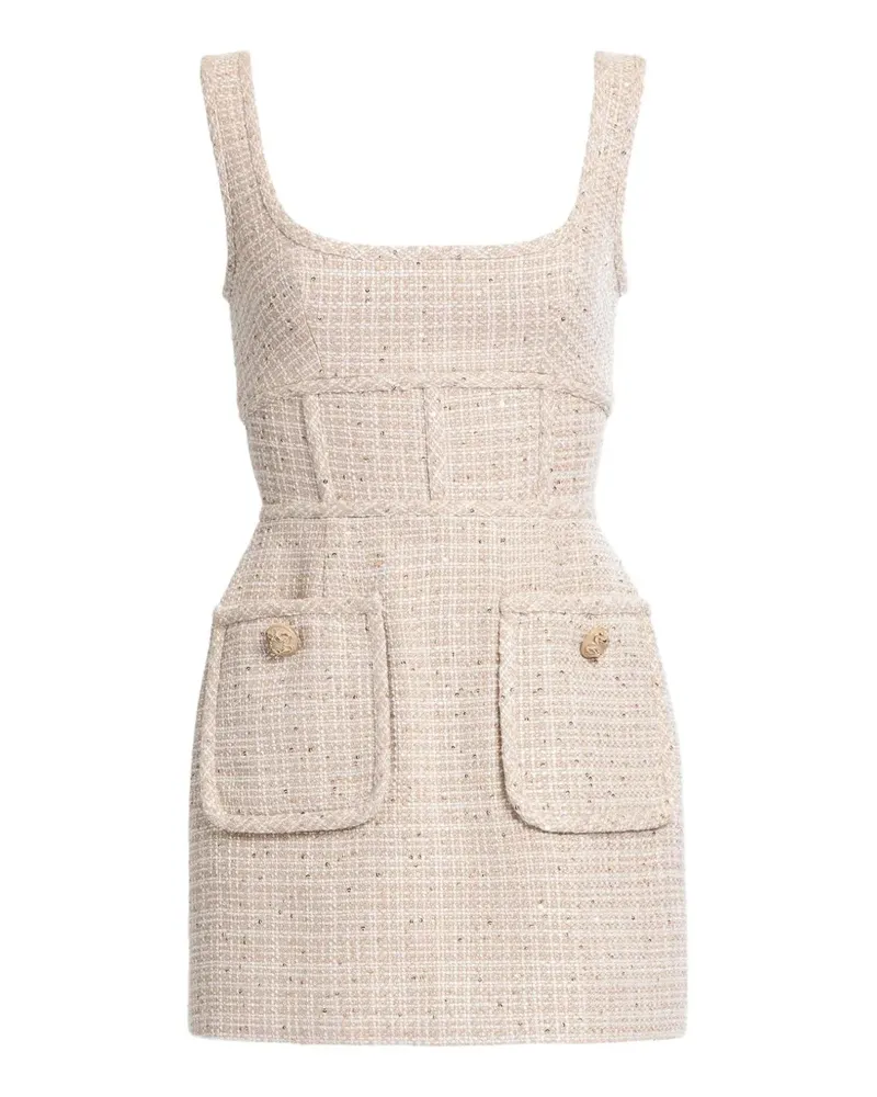 Elie Saab sequin-embellished tweed dress - Nude Nude