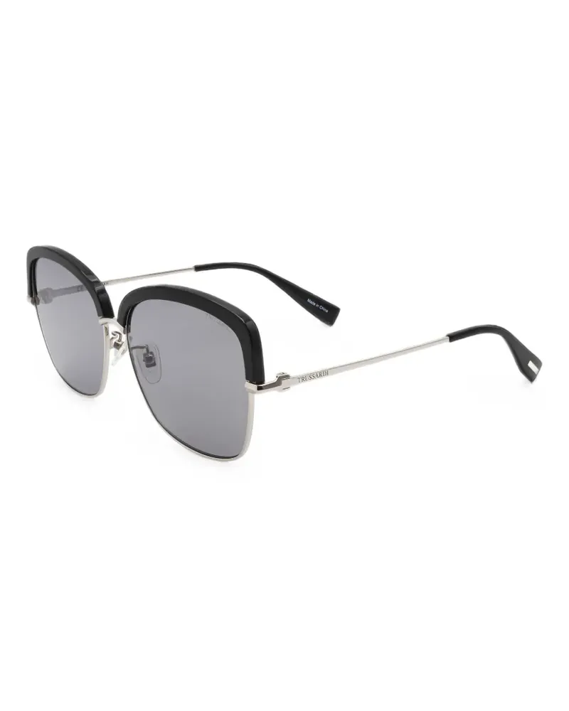 Trussardi Sonnenbrille mit geometrischem Gestell - Schwarz Schwarz