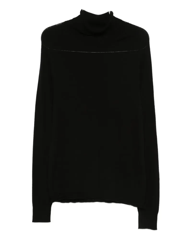 120% Lino roll-neck sweater - Schwarz Schwarz