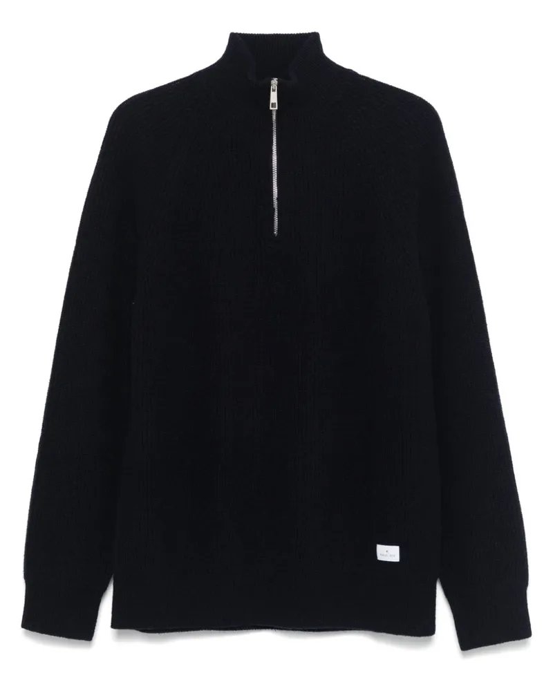 Manuel Ritz Pullover mit kurzem Reißverschluss - Blau Blau