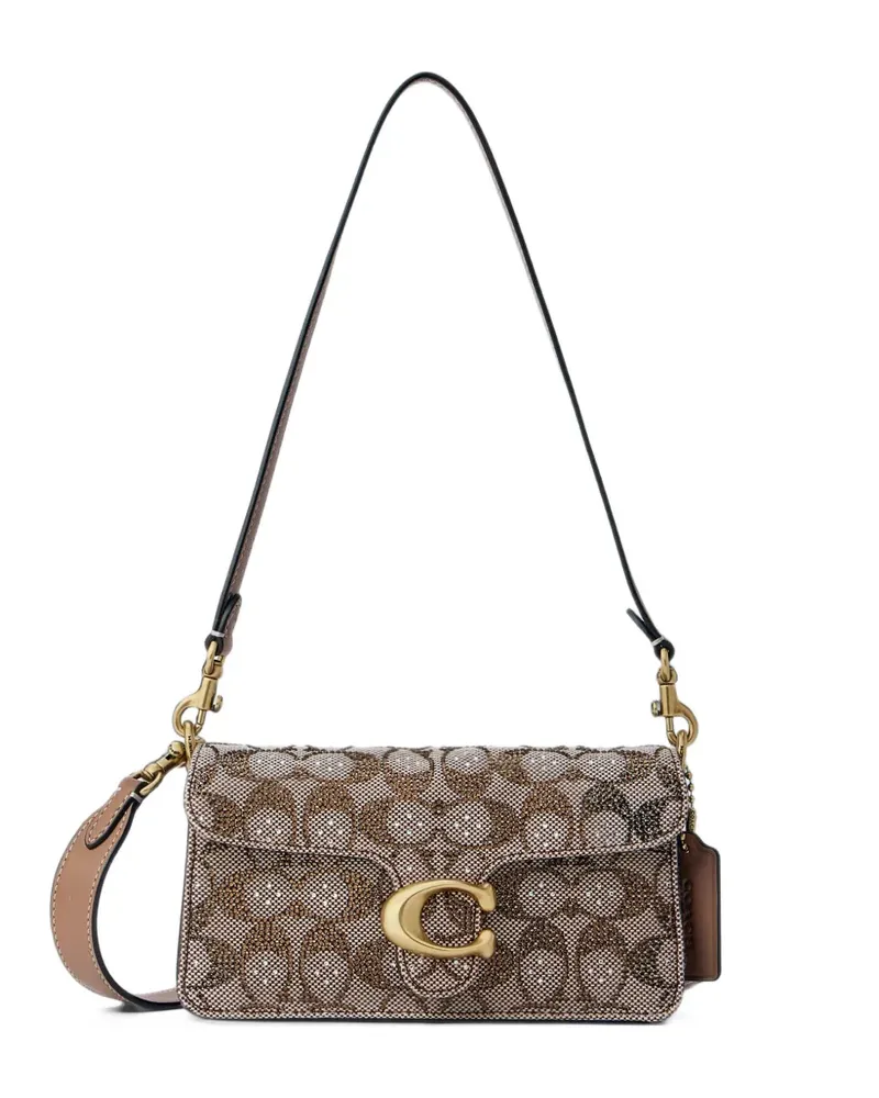 Coach Soft Tabby Schultertasche 20cm aus charakteristischem Kristall-Jacquard - Nude Nude