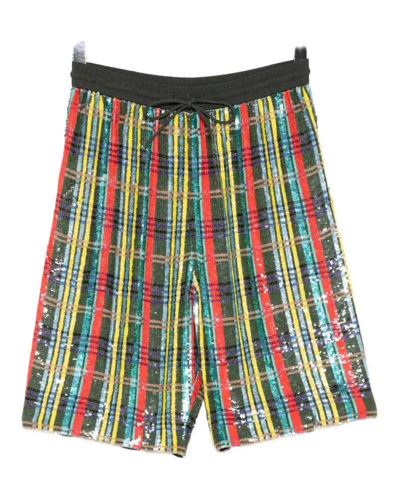 ASHISH plaid sequin shorts - Grün Grün