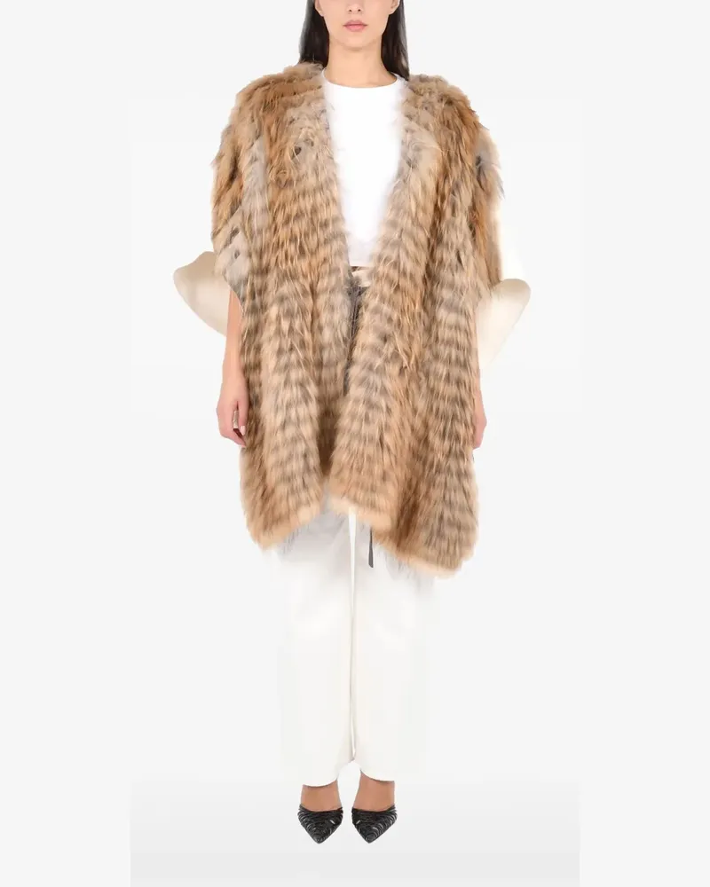 P.A.R.O.S.H. P.A.R.O H. Poncho aus Faux Fur - Nude Nude