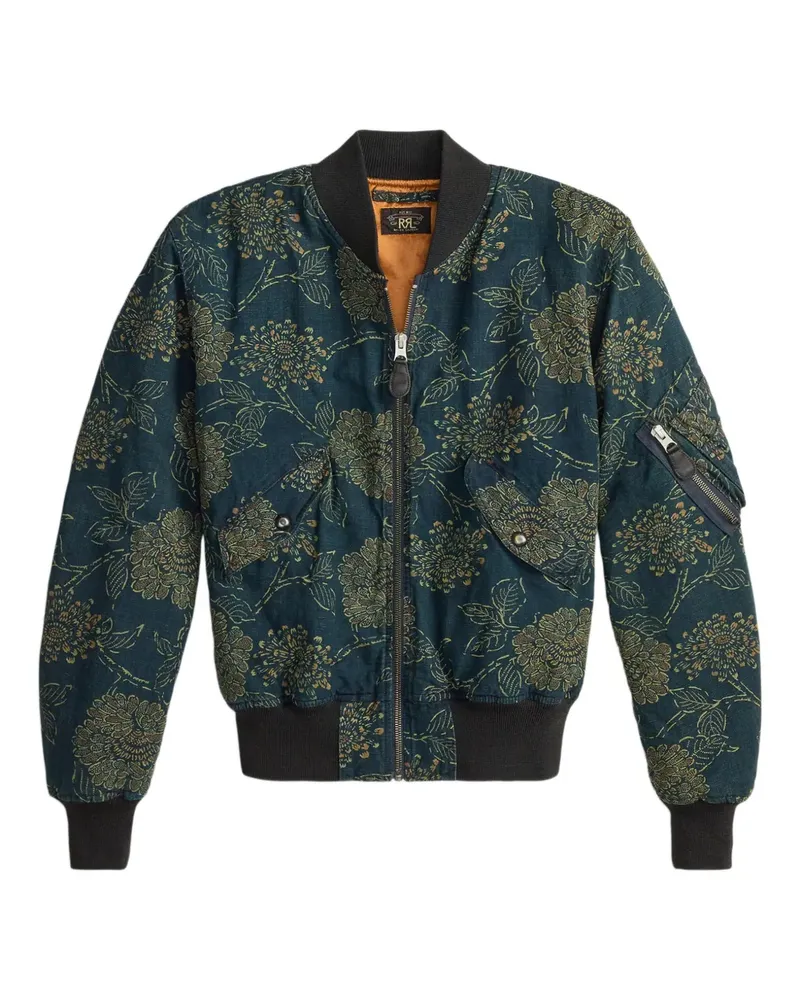Ralph Lauren Geblümte Bomberjacke - Blau Blau