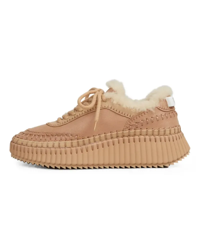 Chloé Nama Sneakers mit Shearling - Braun Braun